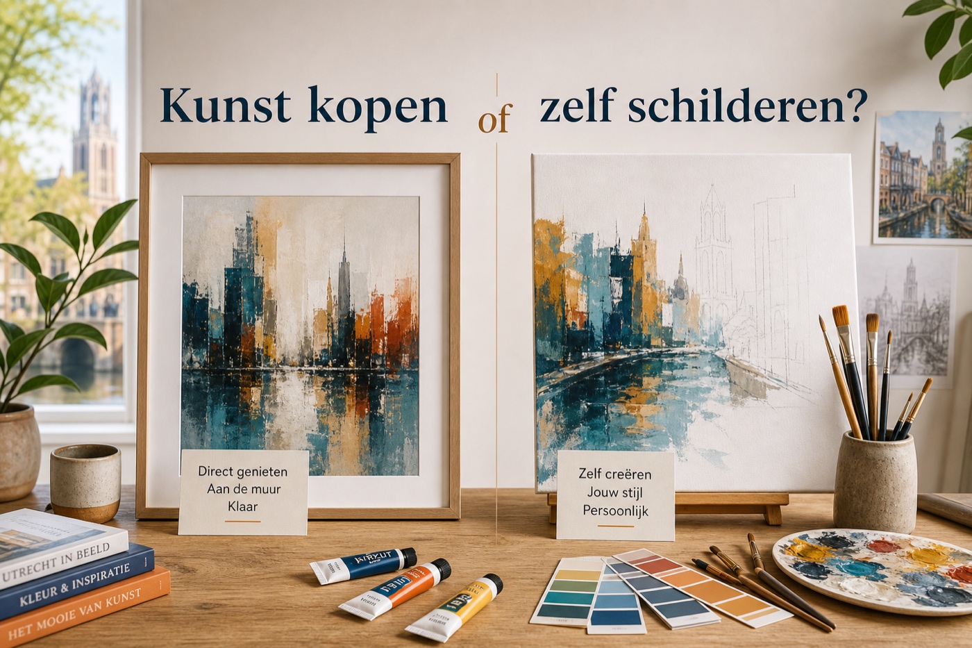 Vergelijking tussen kunst kopen en zelf schilderen