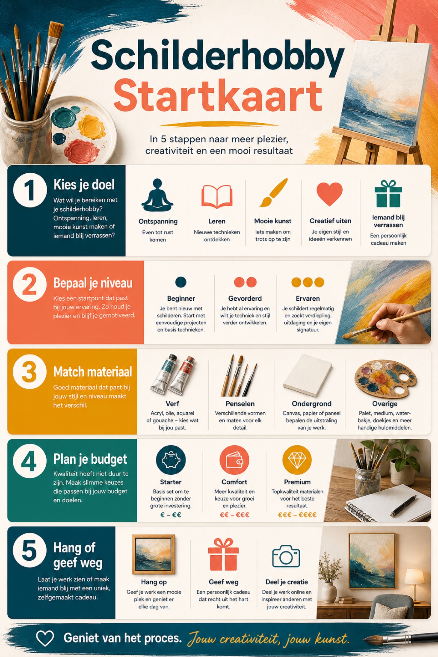 Schilderhobby Startkaart infographic